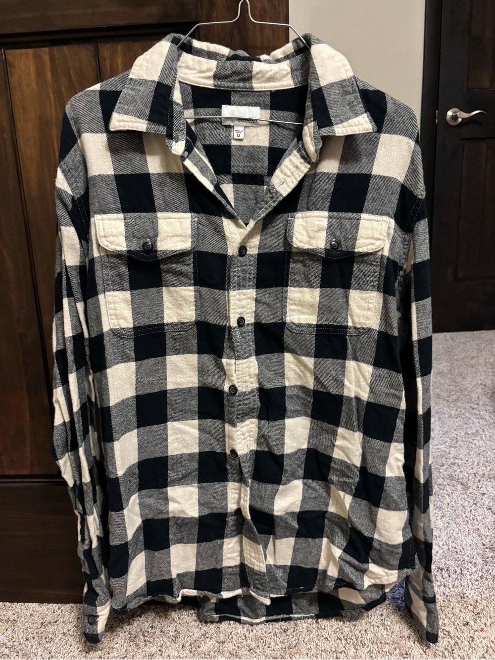 Sonoma navy blue & Cream Plaid Button-Down Shirt
